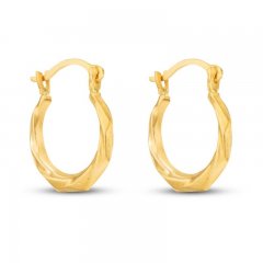 Children's Twisted Hoop Earrings 14K Yellow Gold