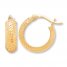 Textured Hoop Earrings 10K Yellow Gold