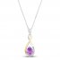 Amethyst Necklace 1/20 ct tw Diamonds Sterling Silver/10K Gold