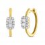 Forever Connected Diamond Hoop Earrings 3/8 ct tw Princess/Round 10K Yellow Gold
