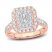 Diamond Engagement Ring 1-1/2 ct tw Emerald/Round-Cut 14K Rose Gold