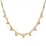 Dangling Disc Choker Necklace 14K Yellow Gold 12" to 17" Adj.