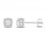 Diamond Solitaire Stud Earrings 3/8 ct tw Round-cut Sterling Silver