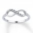 Diamond Infinity Ring 1/20 ct tw Round-cut 10K White Gold