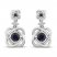 Center of Me Blue Sapphire & Diamond Earrings 10K White Gold