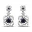 Center of Me Blue Sapphire & Diamond Earrings 10K White Gold