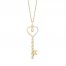 Hallmark Diamonds Key Necklace 1/10 ct tw 10K Yellow Gold 18"