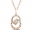 Encircled by Love Diamond Necklace 1/4 ct tw Round-cut 10K Rose Gold 18"