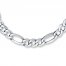 Figaro Bracelet 10K White Gold 8.5" Length