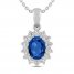 Blue & White Lab-Created Sapphire Necklace Sterling Silver 18"