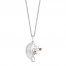 Disney Treasures Nightmare Before Christmas Mother of Pearl/Citrine Necklace Sterling Silver/10K Rose Gold 17"