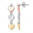 Signature Heart Diamond Earrings 1/8 ct tw St. Silver/10K Gold