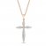 Diamond Cross Necklace 1/4 ct tw Round-cut 10K Rose Gold 18"