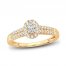 Diamond Engagement Ring 3/8 ct tw Oval/Round 14K Yellow Gold