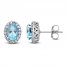 Topaz & White Lab-Created Stud Earrings Sterling Silver