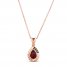 Le Vian Garnet Necklace 1/20 ct tw Diamonds 14K Strawberry Gold 18"