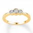 Three-Stone Ring 1/3 ct tw Diamonds 10K Yellow Gold
