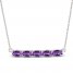 Amethyst Bar Necklace Sterling Silver 18"