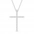 Lab-Created Diamonds by KAY Cross Necklace 1/2 ct tw 14K White Gold 18"