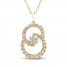 Encircled by Love Diamond Necklace 1 ct tw Round-cut 14K Yellow Gold 18"