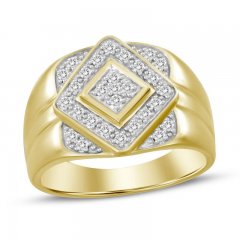 Men's Diamond Ring 1/4 ct tw Round-cut 10K Yellow Gold
