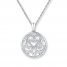 Diamond Mom Necklace 1/10 ct tw Round-cut Sterling Silver
