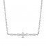 Diamond Bar Necklace 1/3 ct tw Round/Princess/Pear 10K White Gold 18"