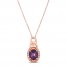 Le VIan Amethyst Necklace 1/10 ct tw Diamonds 14K Strawberry Gold 18"