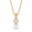 Cultured Pearl & White Lab-Created Sapphire Necklace 10K Yellow Gold 18"