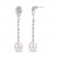 Cultured Pearl & White Topaz Dangle Earrings Sterling Silver