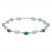Emerald & Diamond Accent Bracelet Sterling Silver 7.25"
