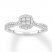 Diamond Engagement Ring 1/2 ct tw Princess/Round 14K White Gold