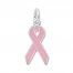 Breast Cancer Ribbon Pink Enamel Sterling Silver Charm