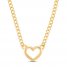 Heart Curb Chain Necklace 10K Yellow Gold 18"