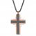 Cross Necklace Black/Rose Ion-Plated Stainless Steel 24"