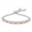 Bolo Bracelet Diamond Accents Sterling Silver/10K Gold