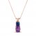 Le Vian Amethyst & Iolite Necklace 1/15 ct tw Diamonds 14K Strawberry Gold