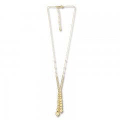 Graduated Textured Bead Necklace 14K Yellow Gold 16" to 18" Adj