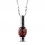 Disney Treasures 101 Dalmatians Garnet Necklace 1/10 ct tw Black and White Diamonds Sterling Silver