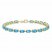 Swiss Blue Topaz Bracelet 1/15 ct tw Diamonds 10K Yellow Gold 7.25"