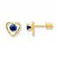 Natural Sapphire Earrings 14K Yellow Gold
