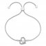 Neil Lane Cultured Pearl & Diamond Heart Bolo Bracelet 1/10 ct tw Sterling Silver