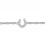 Horseshoe Anklet Lab-Created White Sapphires Sterling Silver