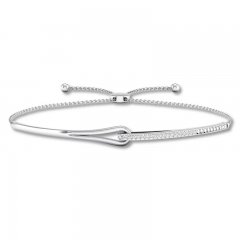 Love + Be Loved Diamond Bolo Bracelet 1/10 cttw Sterling Silver