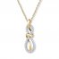Infinity Necklace 1/5 ct tw Diamonds 10K Yellow Gold