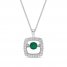 Unstoppable Love Emerald Necklace 1/4 ct tw 10K White Gold 19"