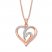 Diamond Heart Necklace 1/15 ct tw Round-cut 10K Rose Gold