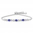 Lab-Created Sapphire Infinity Bolo Bracelet Sterling Silver
