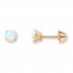 Children's Stud Earrings Lab-Created Opal 14K Yellow Gold