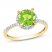 Round Peridot Ring 1/20 ct tw Diamonds 10K Yellow Gold